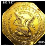1852 "887" $50 California Gold Assay CHOICE AU