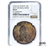 1776/5 OL Sweden Silver Riksdaler DAV-1735 Sm Cros