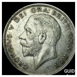 1934 Great Britain Geroge V Silver 1/2 Crown