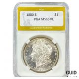 1880-S Morgan Silver Dollar PGA MS66 PL