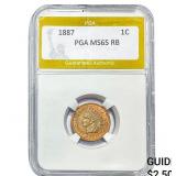 1887 Indian Head Cent PGA MS65 RB