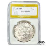 1883-O Morgan Silver Dollar PGA MS65