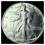 1942 Walking Liberty Half Dollar GEM BU