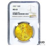 1927 $20 Gold Double Eagle NGC MS63