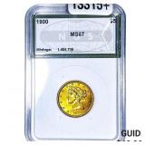 1900 $5 Gold Half Eagle NGS MS67