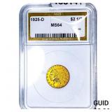 1925-D $2.50 Gold Quarter Eagle NGS MS64