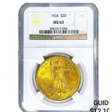 1924 $20 Gold Double Eagle NGC MS63