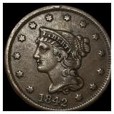 1842 Braided Hair Large Cent NEARLY UNCIRCULATED