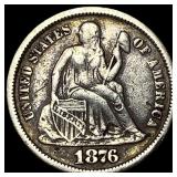 1876 Seated Liberty Dime NEARLY UNCIRCULATED