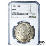 1921-S Morgan Silver Dollar NGC MS62