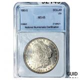 1880-S Morgan Silver Dollar NNC MS65