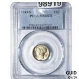1943-S Mercury Silver Dime PCGS MS65 FSB