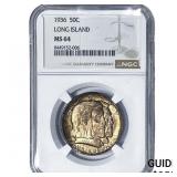 1936 Long Island Half Dollar NGC MS64