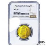 1798 Great Britain Gold Guinea NGC MS62