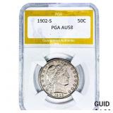 1902-S Barber Half Dollar PGA AU58