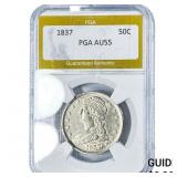 1837 Capped Bust Half Dollar PGA AU55