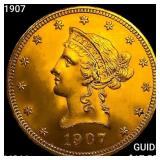 1907 $10 Gold Eagle GEM BU +