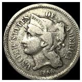 1866 Nickel Three-Cent Piece LIGHTLY CIRCULATED