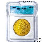 1856 $20 Gold Double Eagle ICG AU53