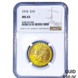 1915 $10 Gold Eagle NGC MS65