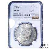 1902-S Morgan Silver Dollar NGC MS62