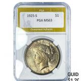 1925-S Silver Peace Dollar PGA MS63