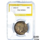 1964-D Kennedy Half Dollar PGA MS66+