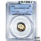1963 Roosevelt Dime PCGS PR69 DCAM
