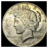 1924 Silver Peace Dollar CLOSELY UNCIRCULATED