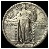 1918-D Silver Standing Liberty Quarter NEARLY UNCI