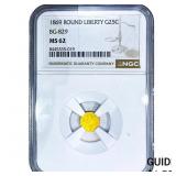 1869 Round California Gold Quarter NGC MS62 BG-829