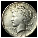 1921 Silver Peace Dollar NEARLY UNCIRCULATED