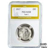 1917 Standing Liberty Quarter PGA AU58 Type 1