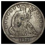 1875-S Silver Half Dollar NEARLY UNCIRCULATED