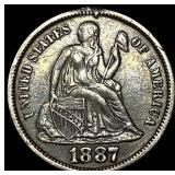 1887 Seated Liberty Dime (Engraved Reverse) HIGH G