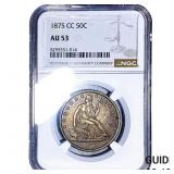1875-CC Seated Liberty Half Dollar NGC AU53