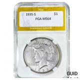 1935-S Silver Peace Dollar PGA MS64