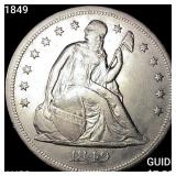 1849 Seated Liberty Dollar CHOICE AU
