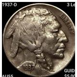 1937-D 3 Leg Buffalo Nickel HIGH GRADE