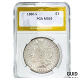 1880-S Morgan Silver Dollar PGA MS63