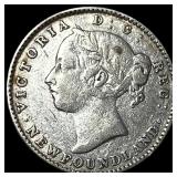1896 Newfoundland Silver 10 Cents ABOUT UNCIRCULAT