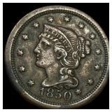 1850 Braided Hair Large Cent CLOSELY UNCIRCULATED