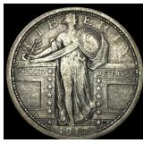 1917 Type 1 Standing Liberty Quarter NEARLY UNCIRC