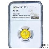 1873 $2.50 Gold Quarter Eagle NGC AU55 Open 3