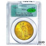 1924 CAC $20 Gold Double Eagle PCGS MS64
