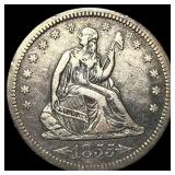1855 Arrows Seated Liberty Quarter NEARLY UNCIRCUL