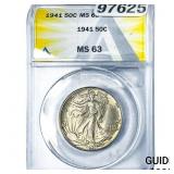 1941 Walking Liberty Half Dollar ANACS MS63