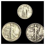 [3] 1917-1938 U.S. Silver Coin Lot 25C & 50C