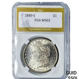 1890-S Morgan Silver Dollar PGA MS63
