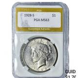 1928-S Silver Peace Dollar PGA MS63